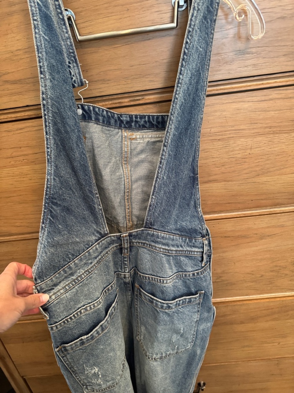 Free People blue denim overalls - Picture 3 of 4